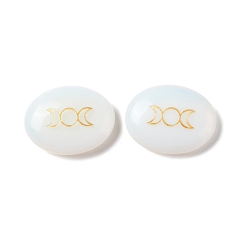 Opalite Massager, Oval with Triple Moon, 33x43x11~12mm