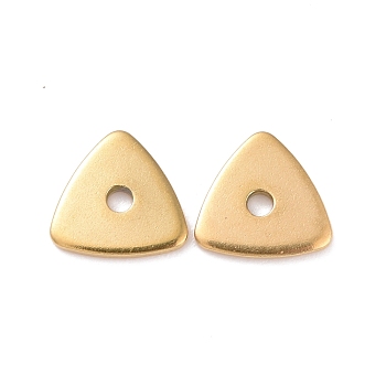 Ion Plating(IP) 304 Stainless Steel Beads, Triangle, Golden, 8x8x1mm, Hole: 1.5mm