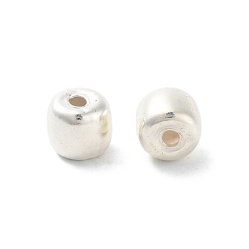 925 Sterling Silver Beads, Barrel, Silver, 6x5.5mm, Hole: 1.6mm