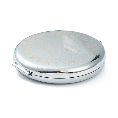 (Defective Closeout Sale: Alphabet Misprint) Stainless Steel Base Portable Makeup Compact Mirrors(STAS-XCP0001-36)-8