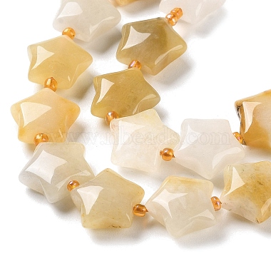 jaune naturel aventurine perles brins(G-NH0005-008)-4