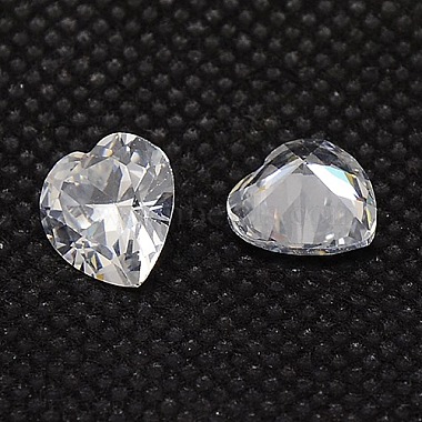 10PCS Clear Grade A Heart Cubic Zirconia Pointed Back Cabochons(X-ZIRC-M005-6mm-007)-2
