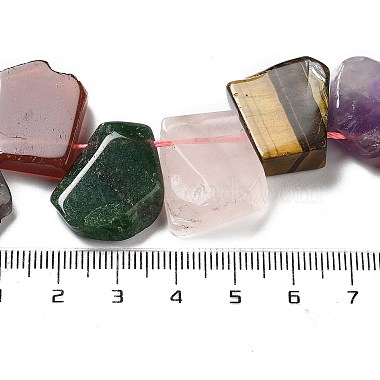 Natural Amethyst & Quartz Crystal & Green Aventurine & Rose Quartz & Carnelian & Tiger Eye Beads Strands(G-P528-K06-01)-4
