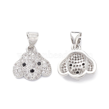 Platinum Clear Dog Brass+Cubic Zirconia Charms