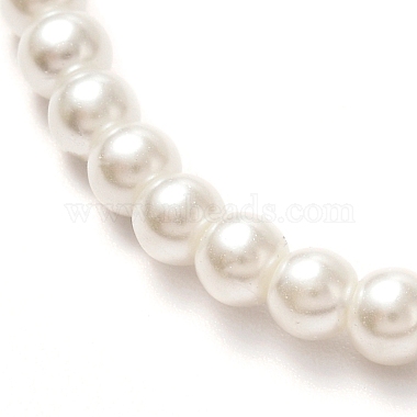 Vintage Painted Round Glass Pearl Beaded Necklace for Girl Women Mother(NJEW-JN03665-01)-3