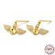 Wings 925 Sterling Silver Micro Pave Cubic Zirconia Dangle Stud Earring Findings(STER-P056-10G)-1