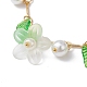 Acrylic Flower & Glass Pearl Charm Bracelets(BJEW-JB10054-01)-3