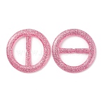 Flat Round Resin Buckle Clasps, with Glitter Powder, For Webbing, Strapping Bags, Garment Accessories, Pearl Pink, 41.5x3.5mm(CRES-WH0013-15K)