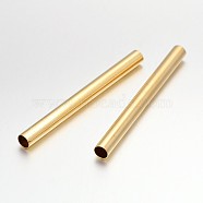 Light Gold Plated Long Brass Tube Beads, Golden, 77x7mm, Hole: 6mm(KK-E652-06KCG)