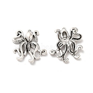 Tibetan Style Alloy Pendants, Squid Charm, Antique Silver, 34x32x5mm, Hole: 1.8mm, about 98pcs/500g(TIBE-B001-49AS)