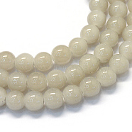 Baking Painted Imitation Jade Glass Round Bead Strands, Tan, 10~10.5mm, Hole: 1.5mm, about 80~85pcs/strand, 31.4 inch(DGLA-Q021-10mm-43)