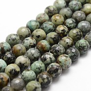 Natural African Turquoise(Jasper) Beads Strands, Faceted, Round, 8mm, Hole: 1mm, about 44pcs/strand, 14.9 inch~15.1 inch(G-D840-15-8mm)