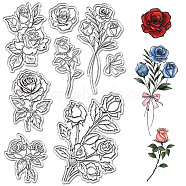 Custom PVC Plastic Clear Stamps, for DIY Scrapbooking, Photo Album Decorative, Cards Making, Stamp Sheets, Film Frame, June Rose, 160x110x3mm(DIY-WH0439-0185)