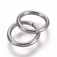304 Stainless Steel Jump Rings, Soldered Jump Rings, Closed Jump Rings, Stainless Steel Color, 18 Gauge, 7x1mm, Inner Diameter: 5.5mm(STAS-M274-024C)