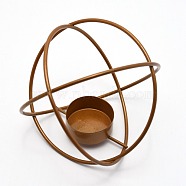 Iron Candle Holder, Round, Goldenrod, 115mm(AJEW-WH0002-09A)
