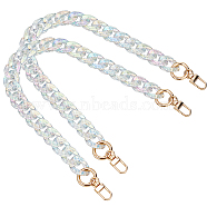 Bag Strap Chains, with Acrylic Curb Chains, Alloy and Iron Findings, Mixed Color, 485mm, 2pcs/box(AJEW-PH0001-16)