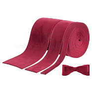 3 Rolls 3 Styles Velvet Ribbon, Flat Cotton Ribbon, for Jewelry, Craft Making, Dark Red, 3/8~2 inch(10~50mm), about 2.19 Yards(2m)/roll, 1 roll/style(OCOR-BC0005-39C)