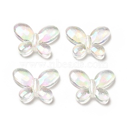Transparent Acrylic Beads, AB Color, Faceted, Butterfly, Clear AB, 20x27.5x5mm, Hole: 1.8mm, about 300pcs/500g(MACR-C009-03)