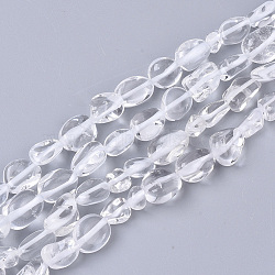 Natural Quartz Crystal Beads Strands, Rock Crystal, Nuggets, Tumbled Stone, 5~11x5~8x3~6mm, Hole: 0.8mm, about: 52~56pcs/Strand, 15.94 inch(40.5cm)(G-S363-036)