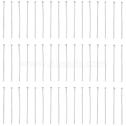 40Pcs 925 Sterling Silver Flat Head Pins, Silver, 35x0.5mm, Head: 2mm(STER-SC0001-23B)