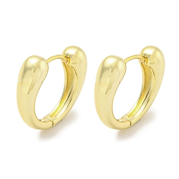 Brass Hoop Earrings, Real 18K Gold Plated, 15.5x4.5mm