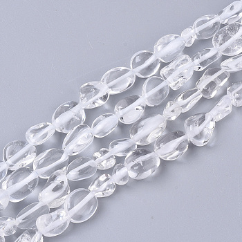 Natural Quartz Crystal Beads Strands, Rock Crystal, Nuggets, Tumbled Stone, 5~11x5~8x3~6mm, Hole: 0.8mm, about: 52~56pcs/Strand, 15.94 inch(40.5cm)