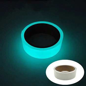 Glow in The Dark Tape, Fluorescent Paper Tape, Luminous Safety Tape, for Stage, Stairs, Walls, Steps, Exits, Light Blue, 2.5cm, about 5m/roll