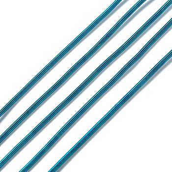 French Wire Gimp Wire, Flexible Round Copper Wire, Metallic Thread for Embroidery Projects and Jewelry Making, Teal, 18 Gauge(1mm), 10g/bag