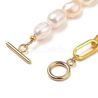 Natural Baroque Pearl Keshi Pearl Beaded Bracelets(BJEW-JB05317)-5