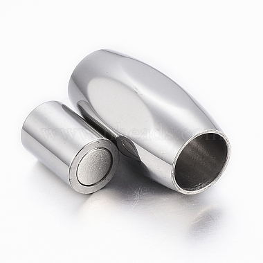 Smooth 304 Stainless Steel Magnetic Clasps with Glue-in Ends(X-STAS-H402-33P-6mm)-2