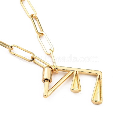 Ожерелья с подвеской-карабином из латуни(NJEW-JN03011-03)-4
