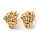 Rack Plating Real 18K Gold Plated Brass Crown Shape Clip-on Earrings(EJEW-B034-02G)-1