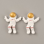Space Theme Opaque Resin Cabochons, Gold, Spaceman Pattern, 42x33x8.5mm(RESI-WH0029-23C-01)