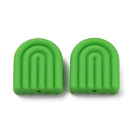 Silicone Beads, Arch, Lime Green, 19x16.5x5.5mm, Hole: 2mm(SIL-WH0001-38C)
