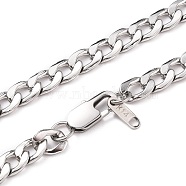 Men's 304 Stainless Steel Cuban Link Chain Necklaces, Chunky Chain Necklaces, with Lobster Claw Clasps, Stainless Steel Color, 29-7/8 inch(76cm)(NJEW-JN03170-02)