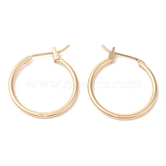 Brass Huggie Hoop Earrings, Light Gold, 25x20x1.5mm, Pin: 0.6mm(EJEW-Q765-02G)