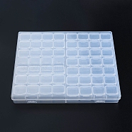 Rectangle Polypropylene(PP) Bead Storage Containers, with Hinged Lid and 56 Grids, Each Row Has 4 Grids, for Jewelry Small Accessories, Clear, 21x18x2.6cm(CON-N012-12A)