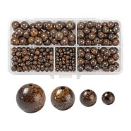340Pcs 4 Style Natural Bronzite Beads, Round, 4mm/6mm/8mm/10mm, Hole: 1mm(G-LS0001-47)