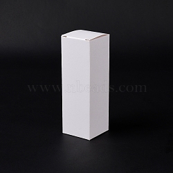 Cardboard Paper Gift Box, for Cookies, Goodies, Gift Storage, Rectangle, White, 4x4x12cm(CON-C019-02D)