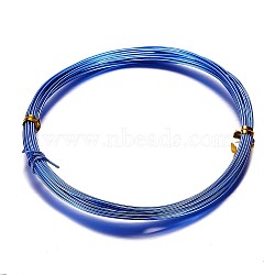 Round Aluminum Wire, Bendable Metal Craft Wire, for DIY Arts and Craft Projects, Blue, 20 Gauge, 0.8mm, 5m/roll(16.4 Feet/roll)(AW-D009-0.8mm-5m-09)