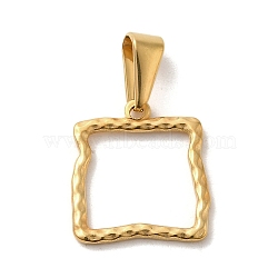 Vacuum Plating 304 Stainless Steel Pendants, Square Charm, Golden, 17x15.5x1.5mm, Hole: 3x8mm(STAS-B053-07G)
