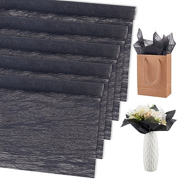 Milk Cotton Bouquet Wrapping Craft Paper, Wedding Party Decoration, Square, Black, 300x300x0.01mm, 38pcs/set