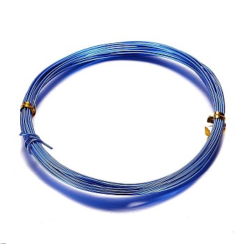 Round Aluminum Wire, Bendable Metal Craft Wire, for DIY Arts and Craft Projects, Blue, 20 Gauge, 0.8mm, 5m/roll(16.4 Feet/roll)