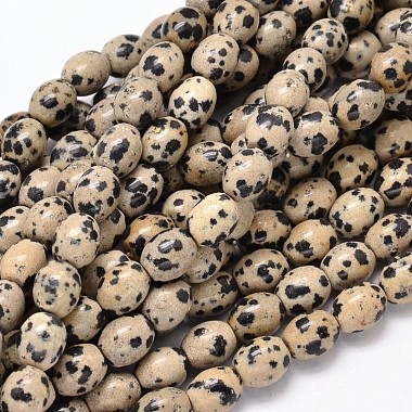 10mm Oval Dalmatian Jasper Beads