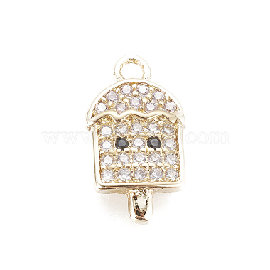 Golden Clear Food Brass+Cubic Zirconia Charms