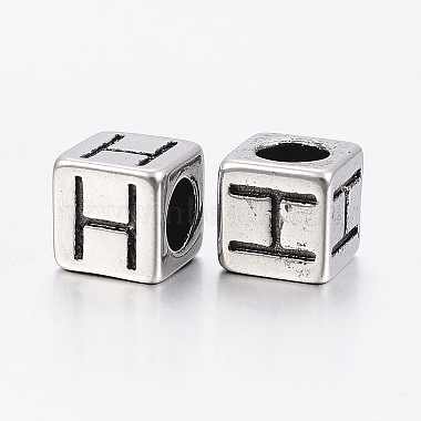 304 Stainless Steel Large Hole Letter European Beads(STAS-H428-01AS-H)-2