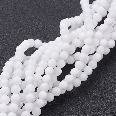 White Round White Jade Beads
