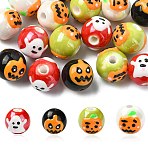 16 Pcs 4 Styles Halloween Theme DIY Beads Findings Kits, including Handmade Porcelain Beads, Lampwork Beads, Mixed Shapes, 13~13.5x11~12.5x11.5mm, Hole: 2.1~2.7mm, 4pcs/style(DIY-CJ0003-11)