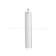 201 Stainless Steel Pendants, with Jump Ring, Manual Polishing, Stamping Blank Tag, Rectangle, Stainless Steel Color, 32x3x1.5mm, Hole: 3mm(A-STAS-S105-T605D-1)