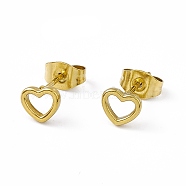 Vacuum Plating 304 Stainless Steel Tiny Hollow Out Heart Stud Earrings for Women, Golden, 5.5x6mm, Pin: 0.8mm(EJEW-P212-06G)